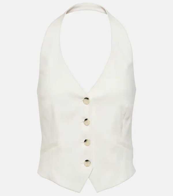  Veronica Beard Veronica Beard Arabella Halterneck Linen-blend Vest 