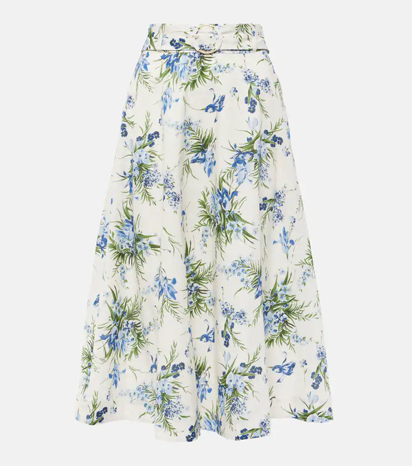  Veronica Beard Veronica Beard Arwen Floral Cotton Midi Skirt 