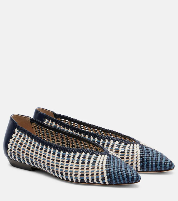  Veronica Beard Veronica Beard Bancroft Woven Leather Ballet Flats 