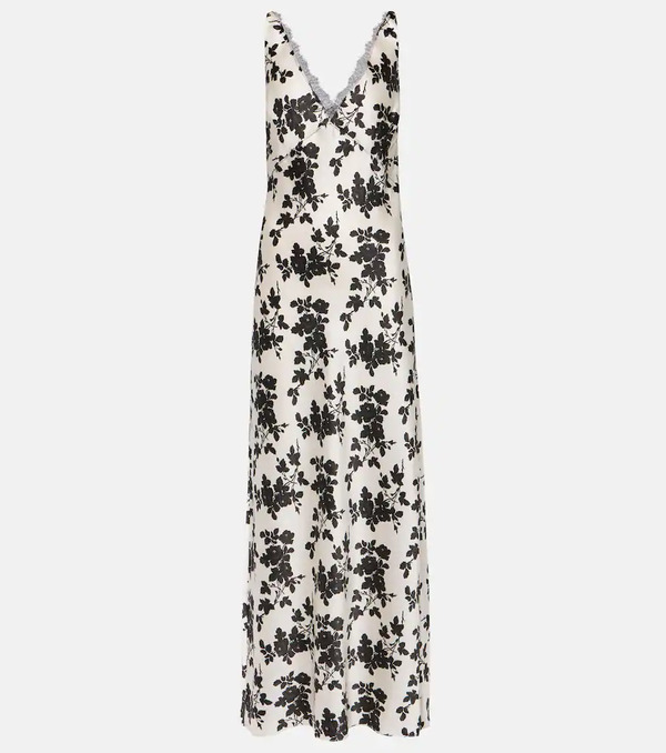  Veronica Beard Veronica Beard Hamina Floral Silk Charmeuse Maxi Dress 