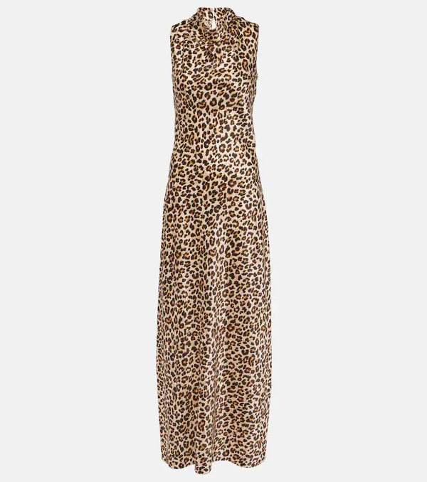  Veronica Beard Veronica Beard Kura Leopard-print Silk-blend Maxi Dress 