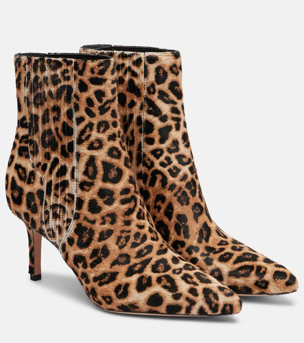  Veronica Beard Veronica Beard Lisa 70 Leopard-print Calf Hair Ankle Boots 