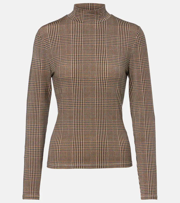  Veronica Beard Veronica Beard Nate Houndstooth Jersey Top 