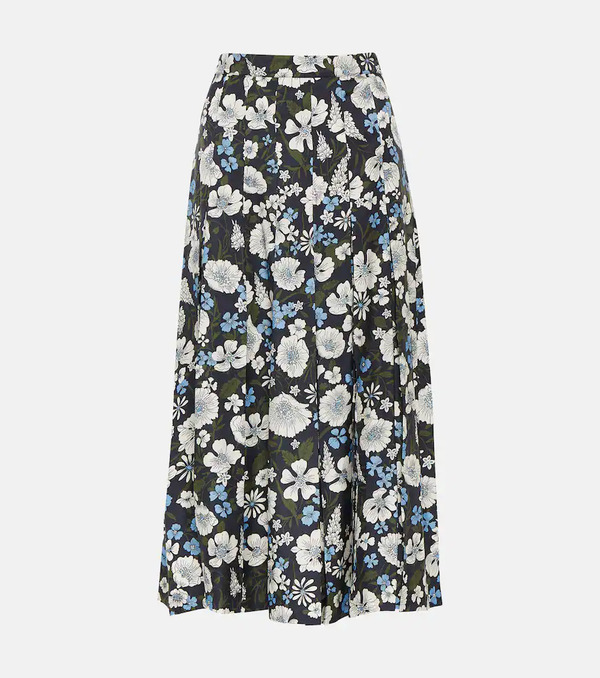  Veronica Beard Veronica Beard Norris Pleated Silk-blend Midi Skirt 