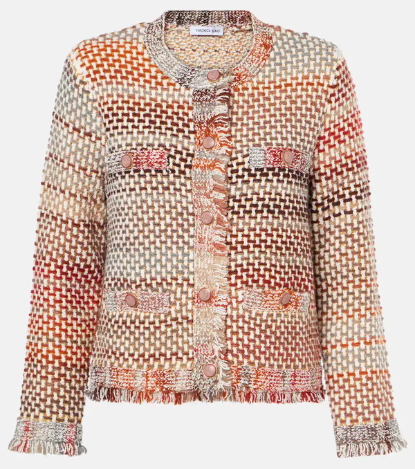  Veronica Beard Veronica Beard Sariyah Cotton And Wool-blend Knit Jacket 