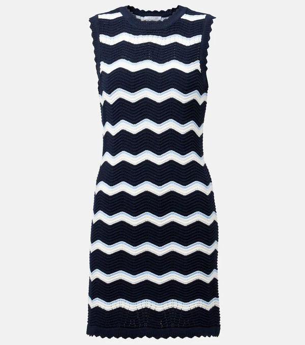  Veronica Beard Veronica Beard Templeton Chevron Cotton-blend Minidress 