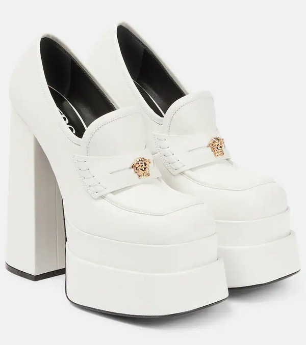 Versace Versace Aevitas Leather Platform Loafer Pumps 