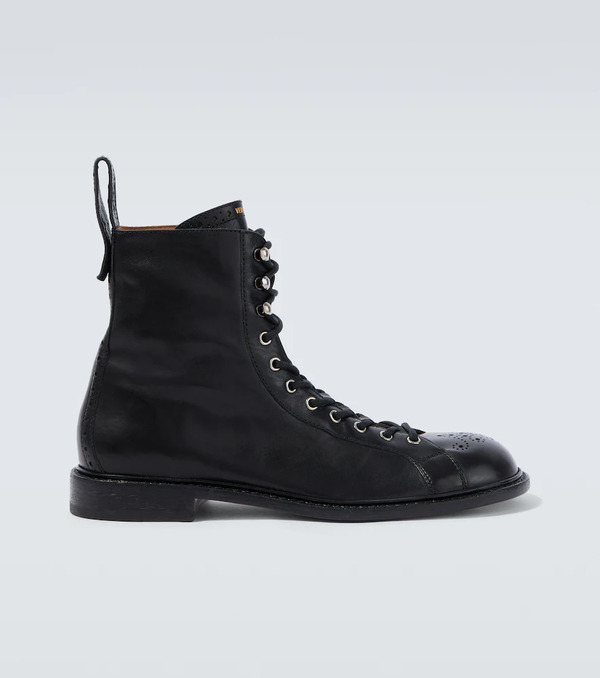  Versace Versace Billy Perforated Leather Combat Boots 