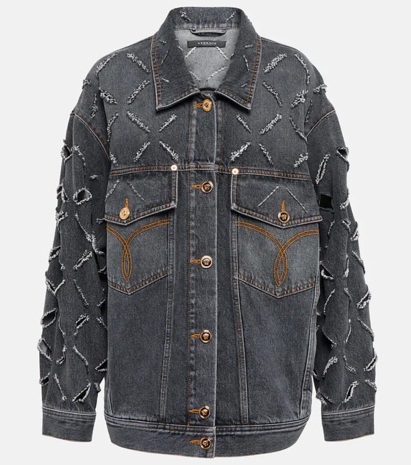  Versace Versace Distressed Denim Jacket 