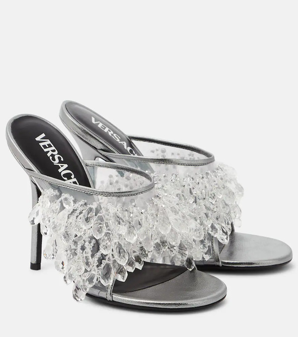  Versace Versace Embellished Pvc Mules 