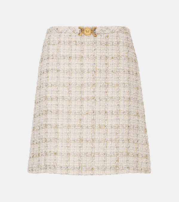  Versace Versace Embellished Tweed Miniskirt 