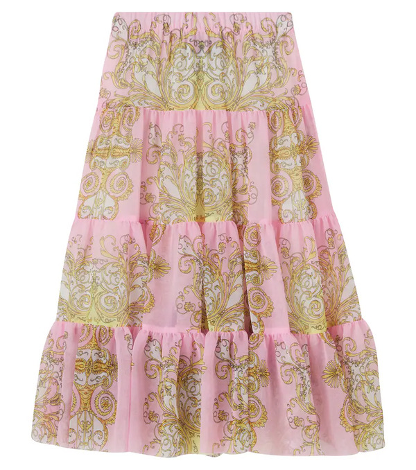  Versace Kids Versace Kids Barocco Tiered Skirt 