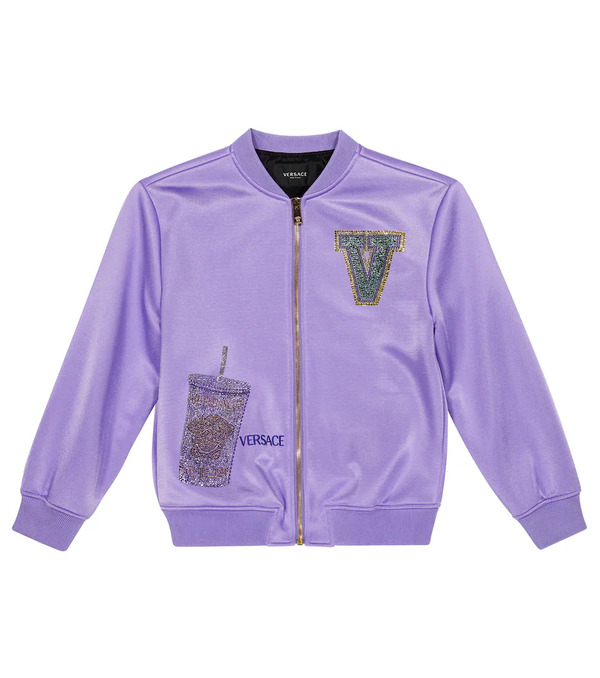  Versace Kids Versace Kids Embroidered Varsity Jacket 