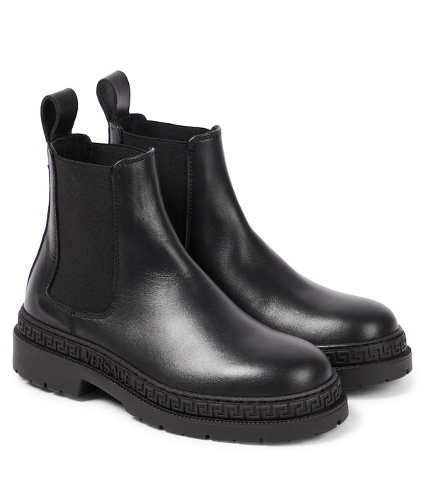  Versace Kids Versace Kids La Medusa Leather Chelsea Boots 