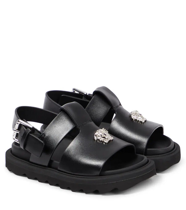  Versace Kids Versace Kids La Medusa Leather Sandals 