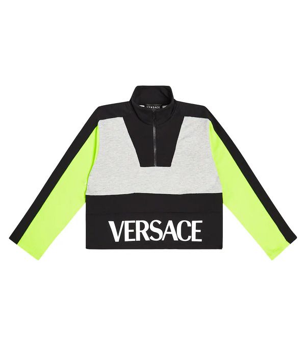  Versace Kids Versace Kids Logo Cotton Jersey Sweatshirt 