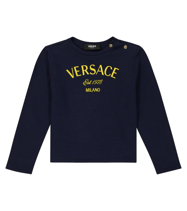  Versace Kids Versace Kids Logo Cotton Jersey Sweatshirt 