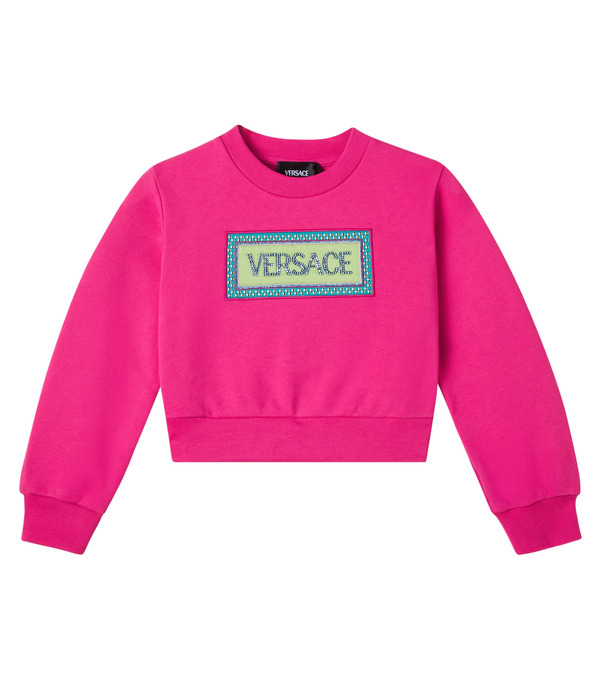  Versace Kids Versace Kids Logo Cotton Jersey Sweatshirt 
