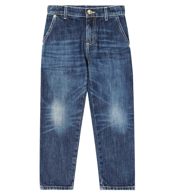  Versace Kids Versace Kids Logo Straight Jeans 
