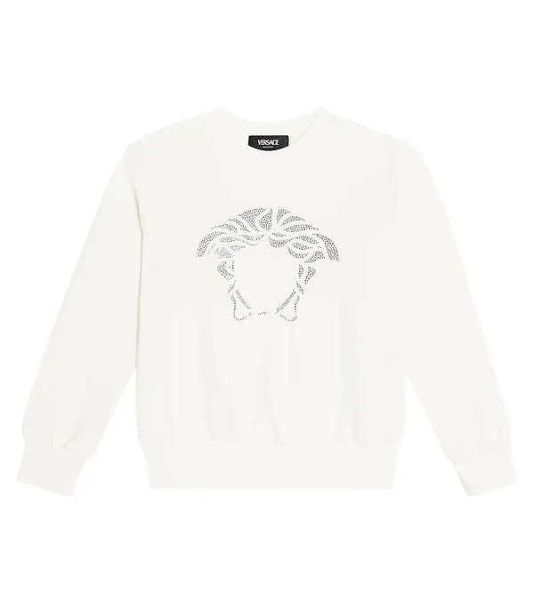  Versace Kids Versace Kids Medusa Embellished Cotton Jersey Sweatshirt 