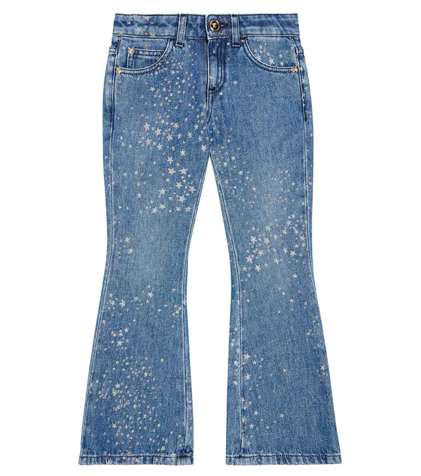  Versace Kids Versace Kids Printed Flared Jeans 