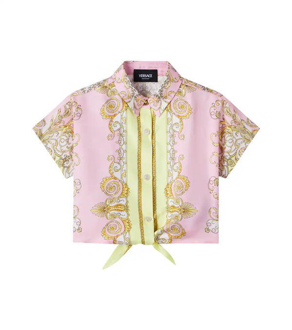  Versace Kids Versace Kids Spring Barocco Silk Twill Shirt 