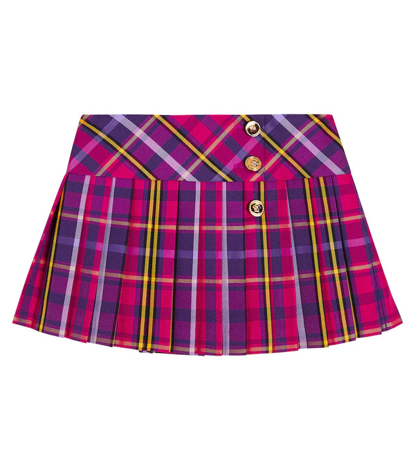 Versace Kids Versace Kids Tartan Pleated Skirt 