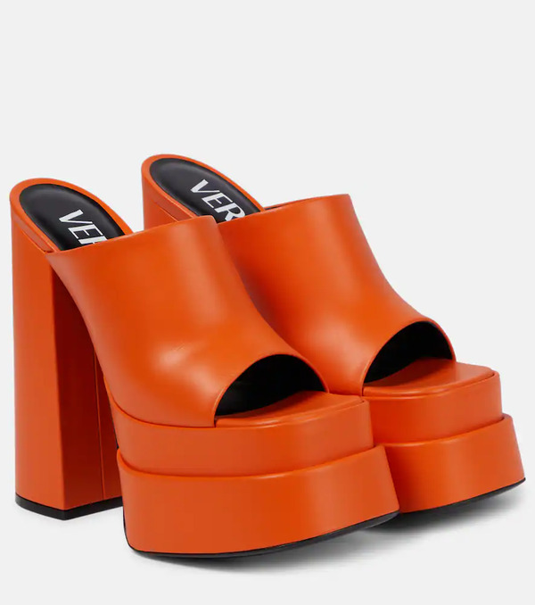  Versace Versace Leather Platform Mules 