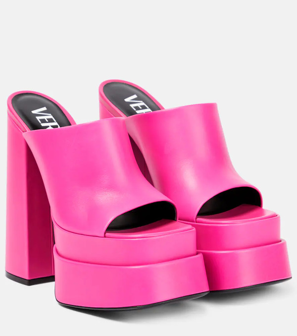  Versace Versace Leather Platform Mules 