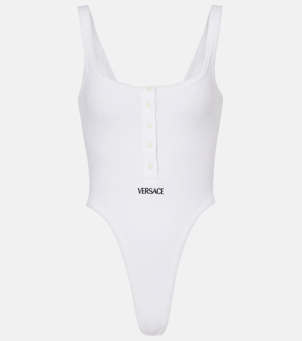  Versace Versace Logo Ribbed-knit Body Suit 