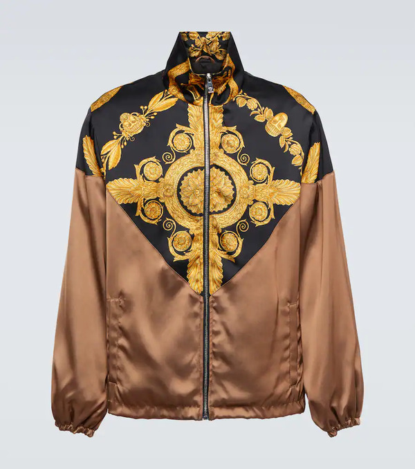  Versace Versace Maschera Baroque Satin Bomber Jacket 