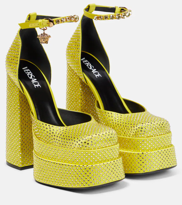  Versace Versace Medusa Aevitas Embellished Platform Pumps 
