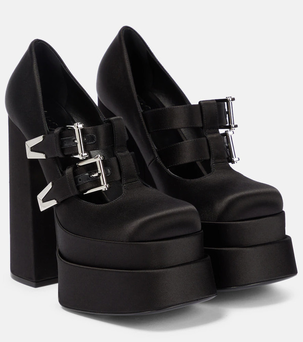  Versace Versace Medusa Aevitas Satin Platform Pumps 