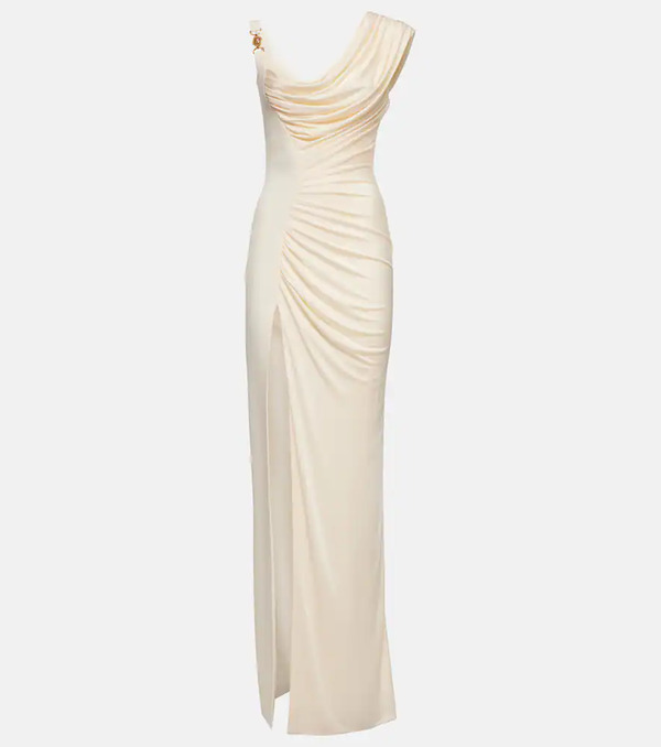  Versace Versace Medusa '95 Draped Crãªpe Gown 
