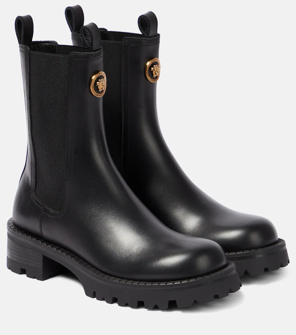  Versace Versace Medusa Leather Chelsea Boots 