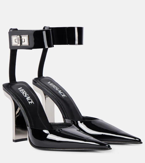  Versace Versace Patent Leather Slingback Pumps 