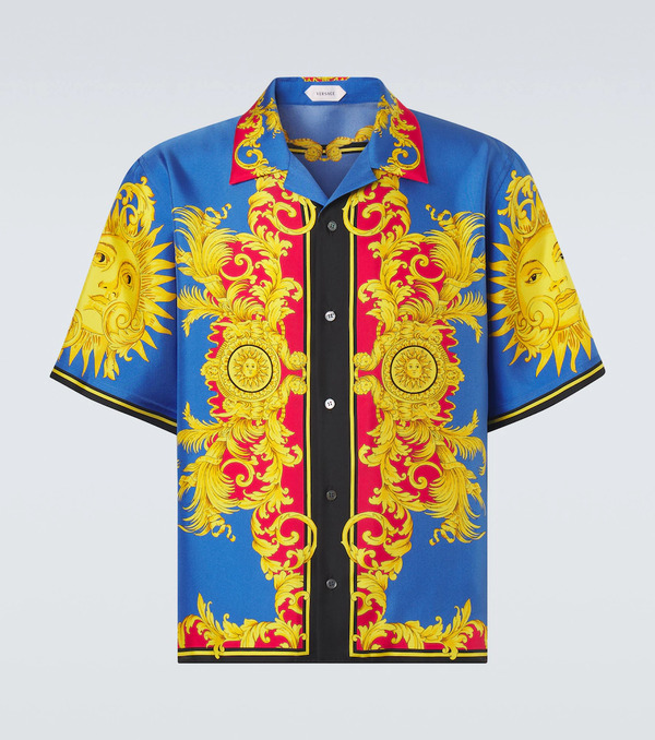  Versace Versace Printed Silk Bowling Shirt 