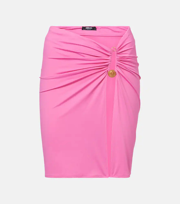  Versace Versace Safety Pin Gathered Jersey Miniskirt 