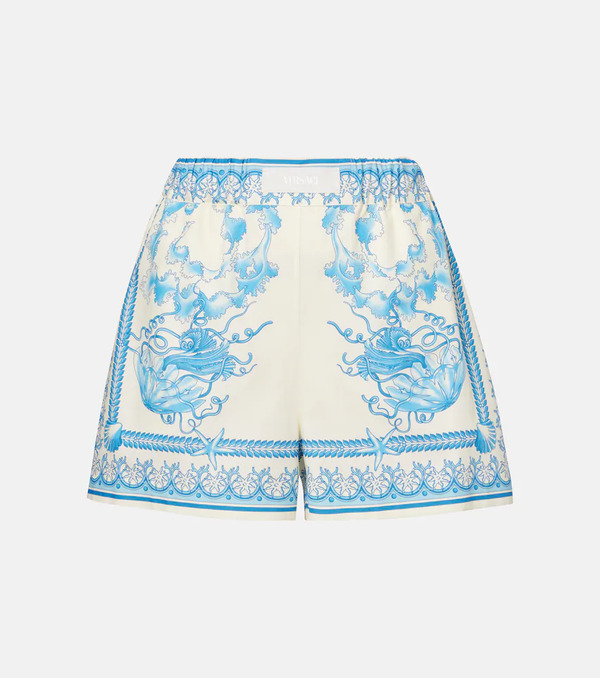  Versace Versace Underwater Barocco Cotton Poplin Shorts 