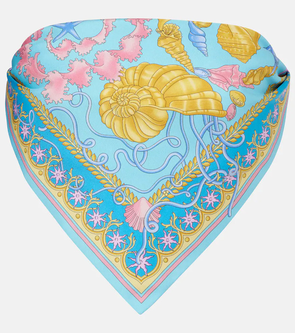  Versace Versace Underwater Barocco Twill Bandeau Top 