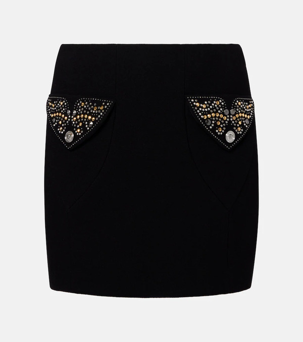  Versace Versace Virgin Wool Crãªpe Miniskirt 