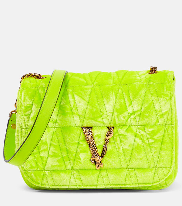  Versace Versace Virtus Small Velvet Shoulder Bag 