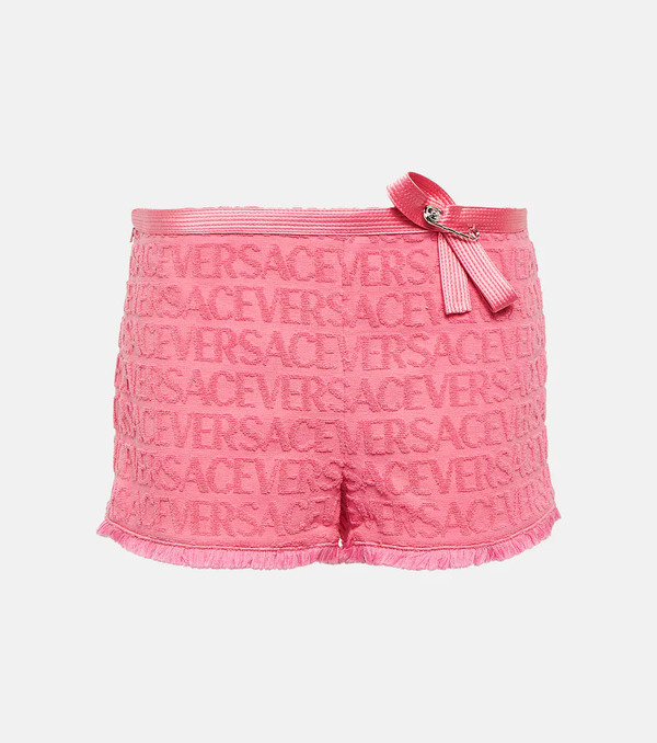  Versace Versace X Dua Lipa Versace Allover Cotton Terry Shorts 