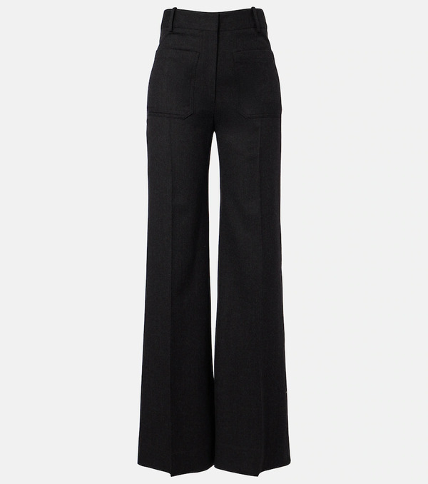  Victoria Beckham Victoria Beckham Alina Virgin Wool Flared Pants 