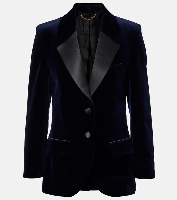  Victoria Beckham Victoria Beckham Cotton-blend Velvet Blazer 