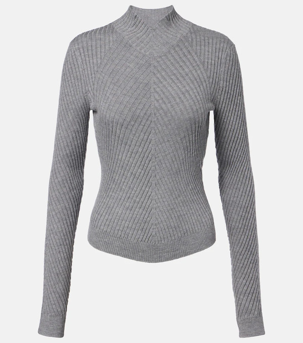  Victoria Beckham Victoria Beckham Georgia Ribbed-knit Wool Top 