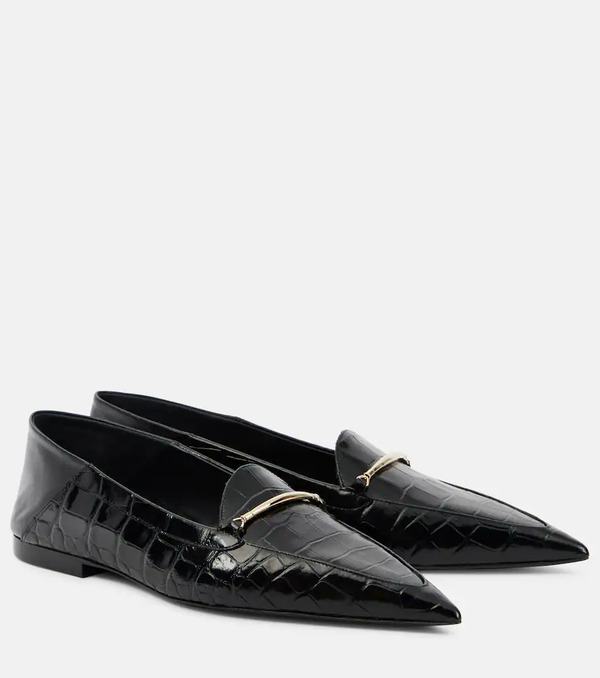  Victoria Beckham Victoria Beckham Morsetto Croc-effect Leather Loafers 