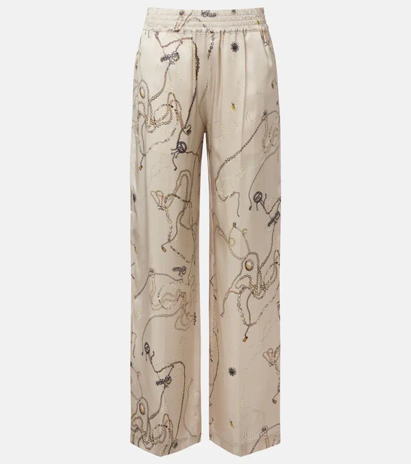  Victoria Beckham Victoria Beckham Printed Silk Satin Pajama Pants 