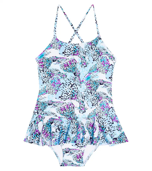  Vilebrequin Kids Vilebrequin Kids Grilly Ruffle-trimmed Swimsuit 