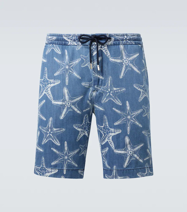  Vilebrequin Vilebrequin Printed Denim Bermuda Shorts 